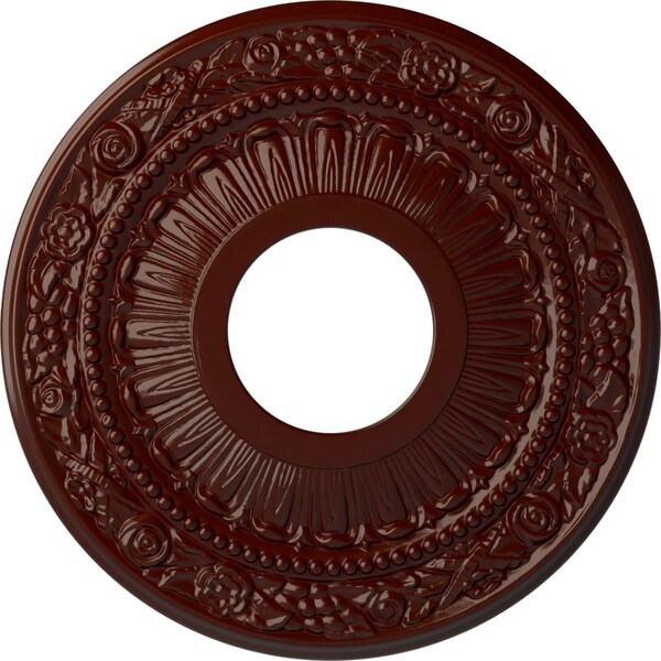 Ekena Millwork Nadia Ceiling Medallion (Fits Canopies up to 4 7/8"), 12 1/8"OD x 3 5/8"ID x 7/8"P, Brushed Mahogany CM12NABMF - main